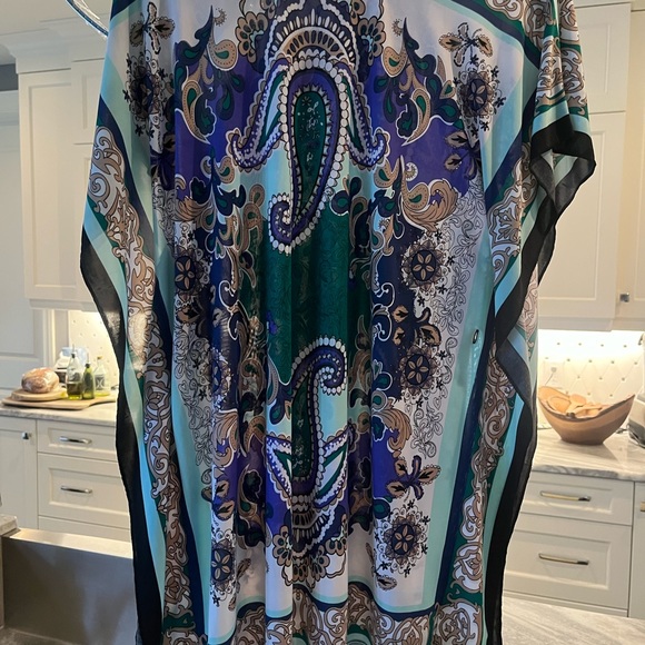 Mod INC INTERNATIONAL CONCEPTS caftan flowing top or cover up one size - Picture 7 of 17